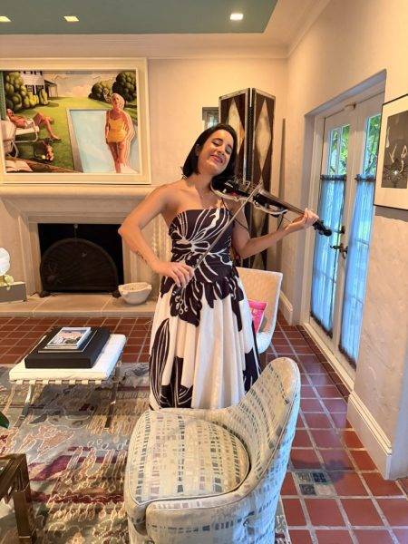Violinist entertaining our guests.